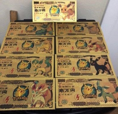 Sammler Goldfolie Banknote Pokemon 8er Set (P1109257)