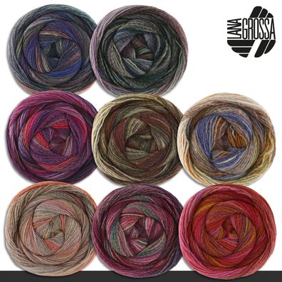 Lana Grossa 3 x 200 g Gomitolo Intenso Dochtgarn Farbverlauf Wolle Garn 8 Farben