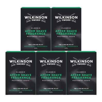 Wilkinson After Shave Classic gute Pflege für den Mann 100ml 5er Pack