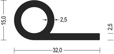 NP14 Notenprofil EPDM Kederprofil Gummi Profil Keder Dichtprofil Dichtungsprofil Gumm