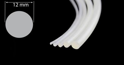 RS12-SIL-VG 5 Meter Rundschnur Rundschnüre aus Silikon grau/transluzent Gummi Vollgum