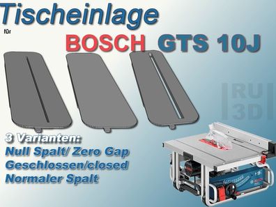 Null Spalt Tischeinlage f. BOSCH GTS 10J Tischkreissäge, Zero Clearance Einlegeplatte