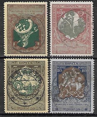 Russland gestempelt Michel-Nummer 99-102A