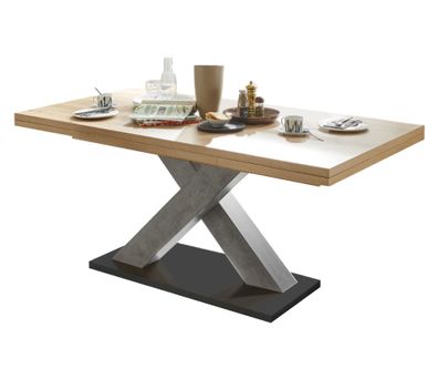 Esstisch ausziehbar Elene 160x90x76 Graphit/Asteiche 1398
