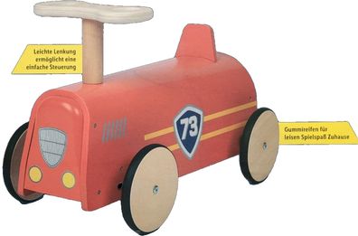 Playtive Rutschauto aus Echtholz Gummireifen für leisen Spielspaß ab 2 Jahre