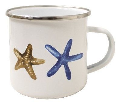 Becher Emaille Seesterne