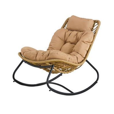 Schaukelstuhl aus Polyrattan Cedric beige PATIO