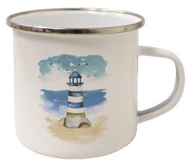 Becher Emaille Leuchtturm