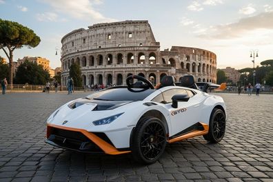 Kinder Elektro Drift Auto "Lamborghini Huracan STO" - 24V, 2 Motoren- 2,4G- Weiss