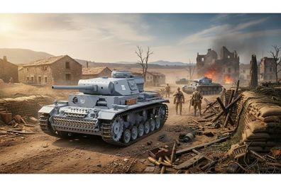 Panzer "Kampfwagen III" 1:16 Heng Long -Rauch&Sound - mit Stahlgetriebe 2,4Ghz - V7.0