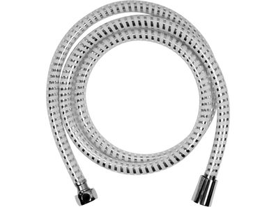 Brauseschlauch, Duschschlauch glatt, chrom-weiß, Anti-Twist 1,5 - 2m
