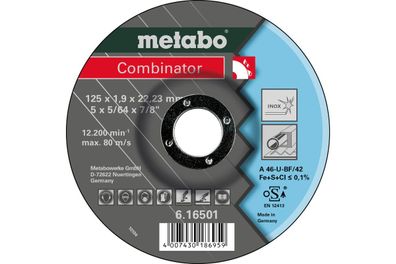 Metabo Combinator 125x1,9x22,23 Inox Schleifscheibe