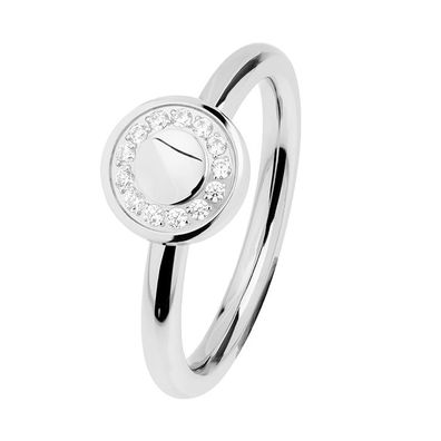 Ernstes DESIGN Damen Ring R459. WH Edelstahl mit Zirkonia