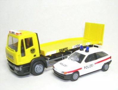 Iveco Abschlepper ÖAMTC Wien + Opel Astra Polizei in OVP 1:87 Rietze