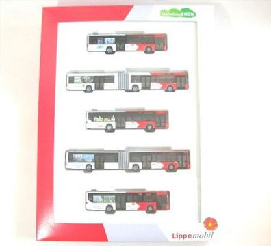 Set mit 5 Lippe mobil - Busmodellen 1:87 Rietze