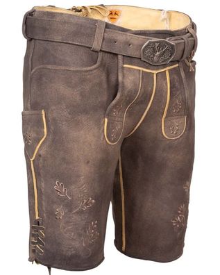 Lederhose Urdorf Hirschleder grau