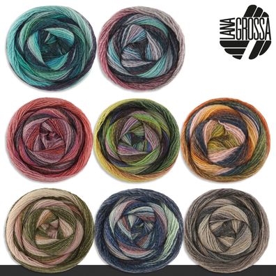 Lana Grossa 200 g Gomitolo Fumo Dochtgarn Farbverlauf Wolle Garn 8 Farben