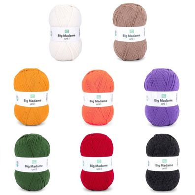 300g Happy Hobby Big Madame Uni neu Wolle Garn zum Stricken Häkeln GP 26,63€/kg