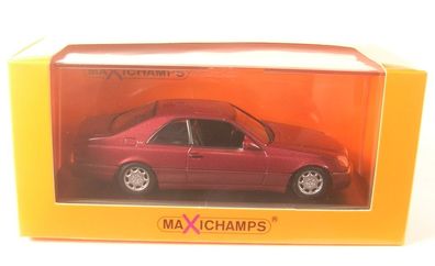 Mercedes-Benz 600 SEC Coupe (rot metallic) 1992  (C140) 1:43 Maxichamps