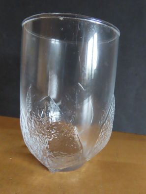 Trinkglas Wasserglas Saftglas mit Blatt 4 Blätter Relief Boden Viereckig
