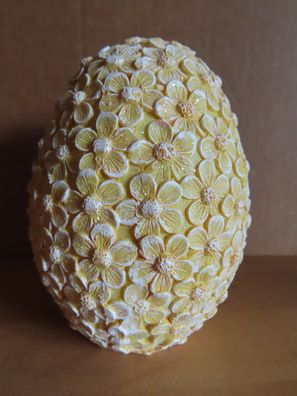 Figur Ei gelb mit Blumen Glitzer ca. 12 cm H Omnicolor