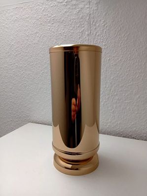 Grabvase goldfarben Blumenvase Friedhofsvase Grab Vase Grabschmuck