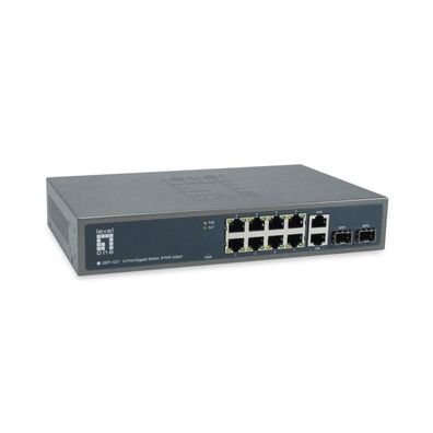 LevelOne Switch 10x GE GEP-1221 2xGSFP 19" 150W 8xPoE