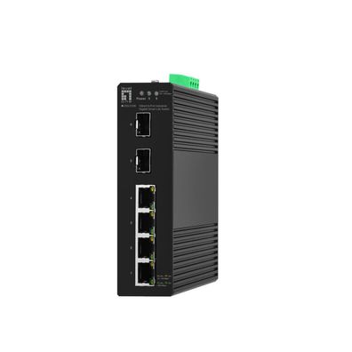 LevelOne Switch, 6x GE IGS-2106, 2xSFP, 4xRJ45, schwarz