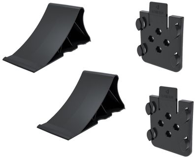 2 Unterlegkeile und 2 Halter Größe 20 - Kunststoff schwarz