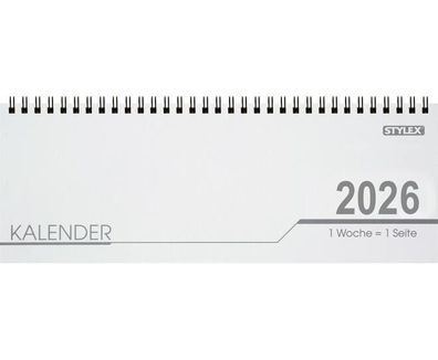 Schreibtisch Querkalender 2026 Kalender 32 Blatt 1 Woche Seite Ferien / Telefon