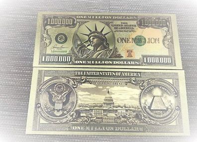 1 Million/ Dollar/ vergoldet/ USA Freiheitsstatue/Geschenk Idee (DS1109251)