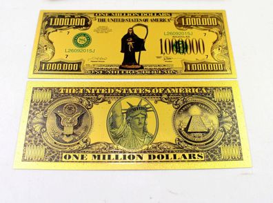 1 Million Souvenier Dollar/vergoldeter USA Liberty/Sencemann Schein (DS1109255)