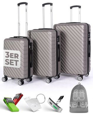Kofferset 3-teilig Champanger Koffer Reisen 20" 24" 28"