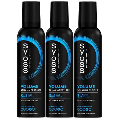 Syoss Volume Schaumfestiger 3in1 mit Vitamin Komplex 250ml 3er Pack
