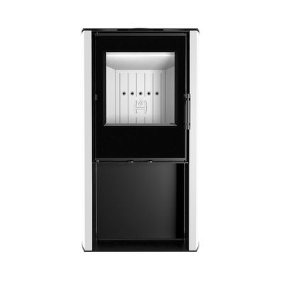 Kaminofen Hitze Cane S-W Weiß 6,5 kW Kessel Stahl Holzofen Bauart1 + BImSCH II