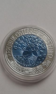 25 euro 2010 Österreich ERrneuerbare Energien handgehoben 25€ 2010 Silber Niob