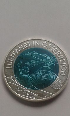 25 euro 2007 Österreich Luftfahrt handgehoben 25€ 2007 Silber Niob