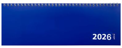 2026 ADINA Tischquerkalender 1W2S blau Kartondeckel 30x10cm