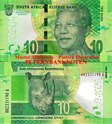 Südafrika / SOUTH AFRICA 10 Rand 2013-16 Unc P 138b #6195#