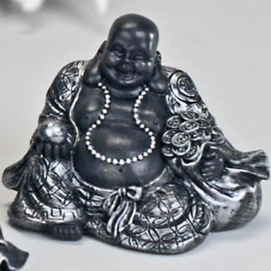 Dekofigur Buddha silberoptik