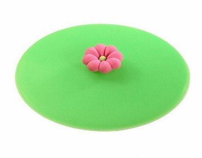 Silikon Motiv Deckel Blume Blüte, 10,5 cm, grün, - 250° C beständig - Silikondecke