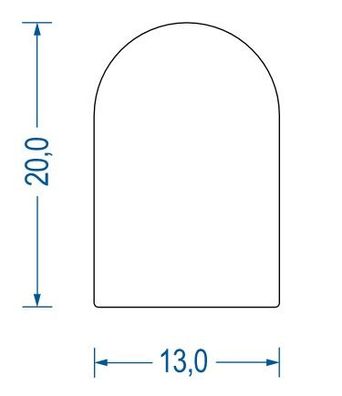 DP31 - 5 Meter - SIL Silikonschaum Halbrundprofil D-Profil 13x20 mm Gummidichtung Tür