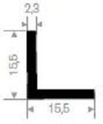 WKP11 Vollgummi EPDM Winkelprofil L - Profil 15,5x15,5x2,3 mm Vollgummi Eckschutz L-F