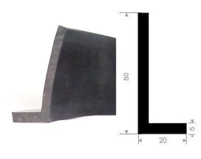 WKP5 Vollgummi EPDM Winkelprofil L - Profil 50x20x5 mm Flexible Gummiwinkel Meterware