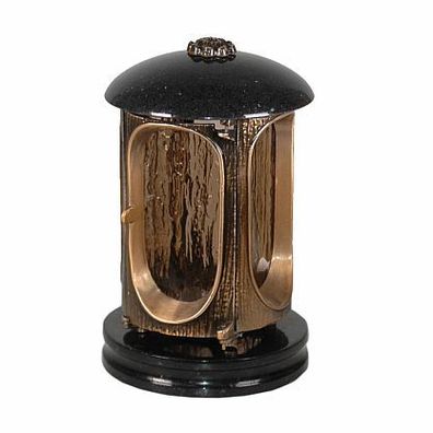 Grab-lampe Grablicht Granitlicht Grableuchte - schwedisch black strukturiertes Glas