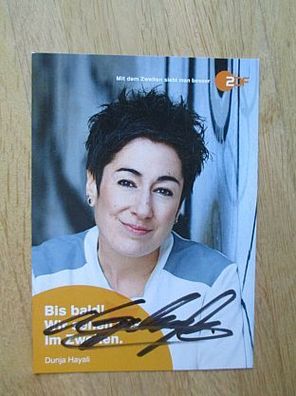 ZDF Fernsehmoderatorin Dunja Hayali - handsigniertes Autogramm!!!