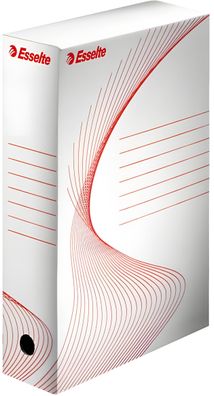 Esselte Archivbox A4 weiß ArchivSchachtel mit Griffloch mit Lin