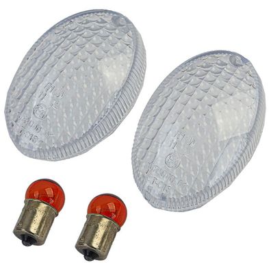 Motorrad Blinker Glas Paar für Derbi MBK Kawasaki Ninja 250 Yamaha XT X/R / M