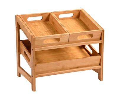Kesper Bambus Küchenregal Obstkiste Aufbewahrungs-Regal Küchen-Kiste 58851-13