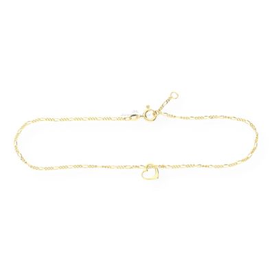 JuwelmaLux Fußkette Figaro 925 Silber goldplattiert JL18-04-0227